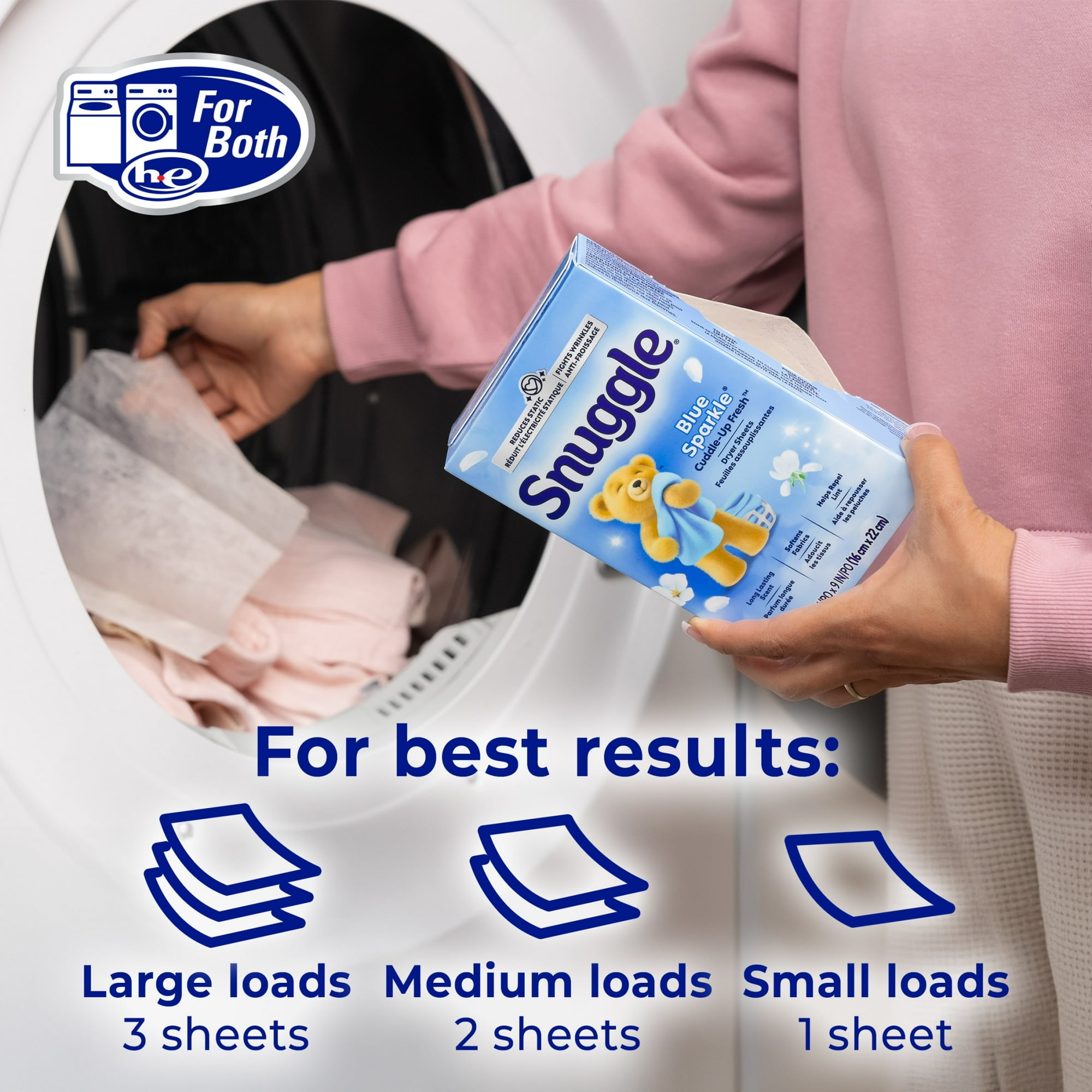 Fabric Softener Dryer Sheets, Blue Sparkle, 120 Count