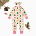 thumbnail image 6 of PatPat Baby Christmas Pajamas with Bamboo Viscose Baby Clothes for Girls Snug Fit Footless 2-Way Zipper Romper Baby Girl Gifts with Headbands Infant 9-12 Months, 6 of 15