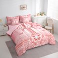 thumbnail image 3 of Manfei Letter Monogrammed T 7 Pieces Bedding Comforter Set for Kids Children Girls,Dreamy Princess Full Bedding Set Lightweight,Cute Butterfly Bowknot Fitted Sheet Flat Sheet,Bling Glitter, 3 of 8