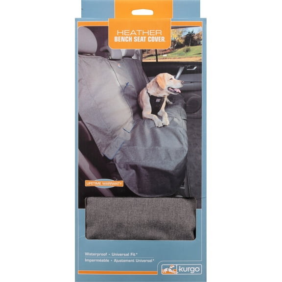 Kurgo Heather Bench Dog Seat Cover, 55" Wide, Heather Charcoal Grey