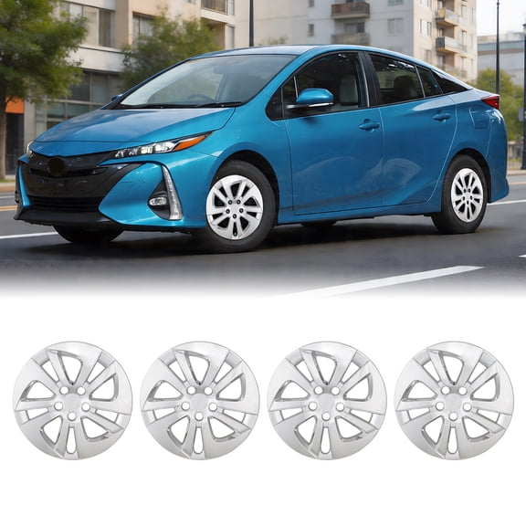(Set of 4)15 inch Hubcaps for Toyota Prius/Prime 2016-2022,Wheel Rim Hub Cap Replacement Corolla Hybrid 2020-2024,ABS PC Material,Chrome