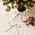 thumbnail image 5 of 24 Inch Mini Knit Christmas Tree Skirt for Tabletop Trees, Boho Cream White Cable Knit Skirt for 3-4 FT Small Trees, Neutral Farmhouse Xmas New Tear Tree Decorations, 5 of 6