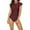 Wine, variant on WREESH Women's Modest Short Sleeve One Piece Swimsuit Tummy Control Athletic Rash Guard Bathing Suit Zipper Surf Swimwear Upf 50+ Black