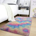 thumbnail image 6 of IR Imperial Rooms Solid Accent Shag Rug 2x3ft for Entryway Soft Fluffy Area Shaggy Rug Rainbow, 6 of 11