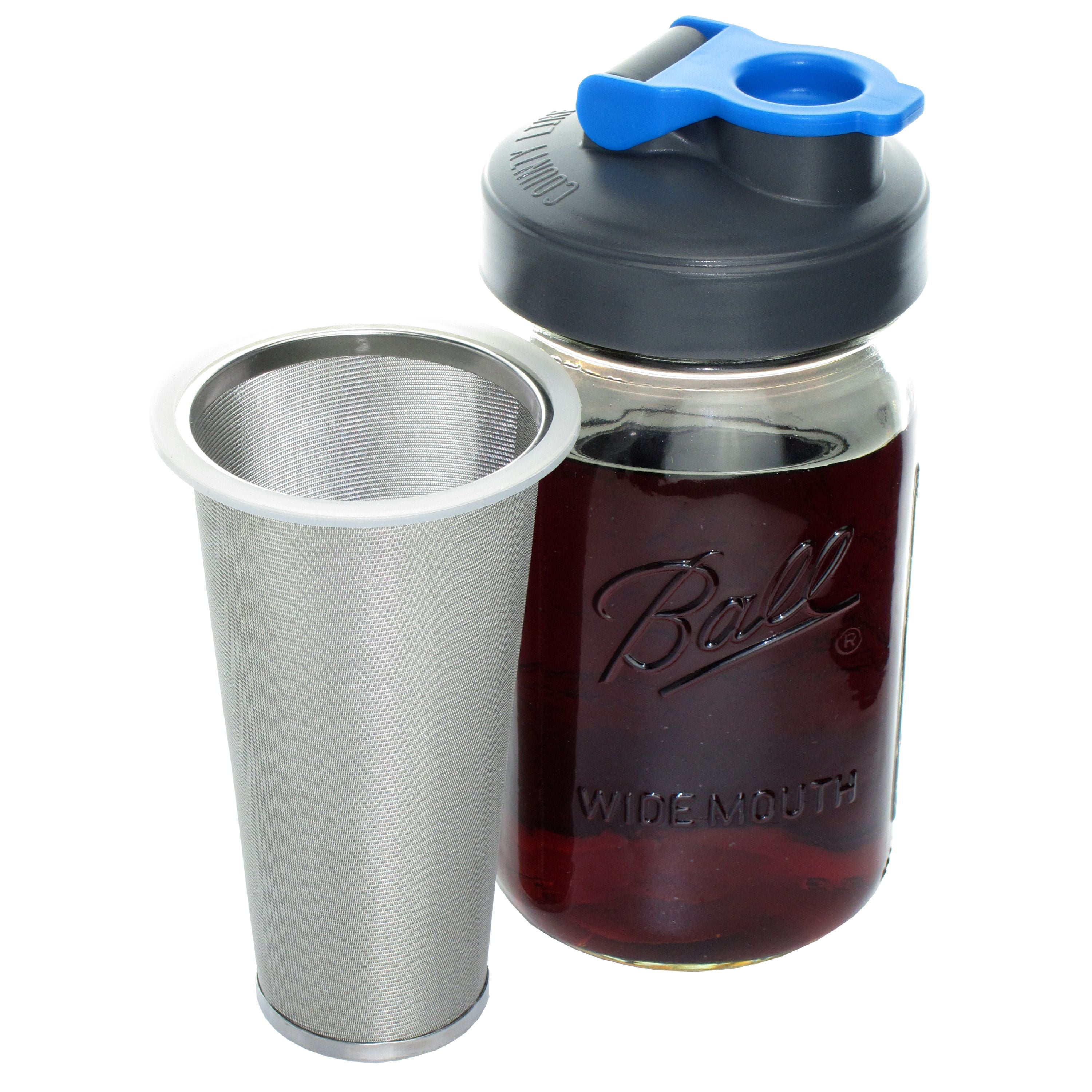 County Line Kitchen Mason Jar Cold Brew Coffee Maker, 1 Quart, with
