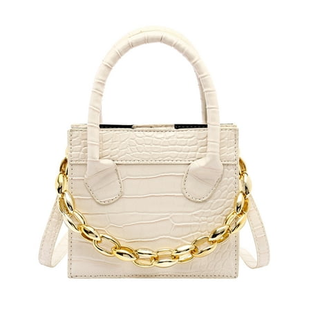 Coiry Designer Ladies PU Chain Shopping Bag Alligator Top-handle ...