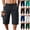 [Zipper Pocket] Black, variant on Chiccall Men's Running Shorts Casual Stretch Elastic Waist Drawstring Capri Pants Below Knee Workout Jogging Long Shorts with Zipper Pockets Black S