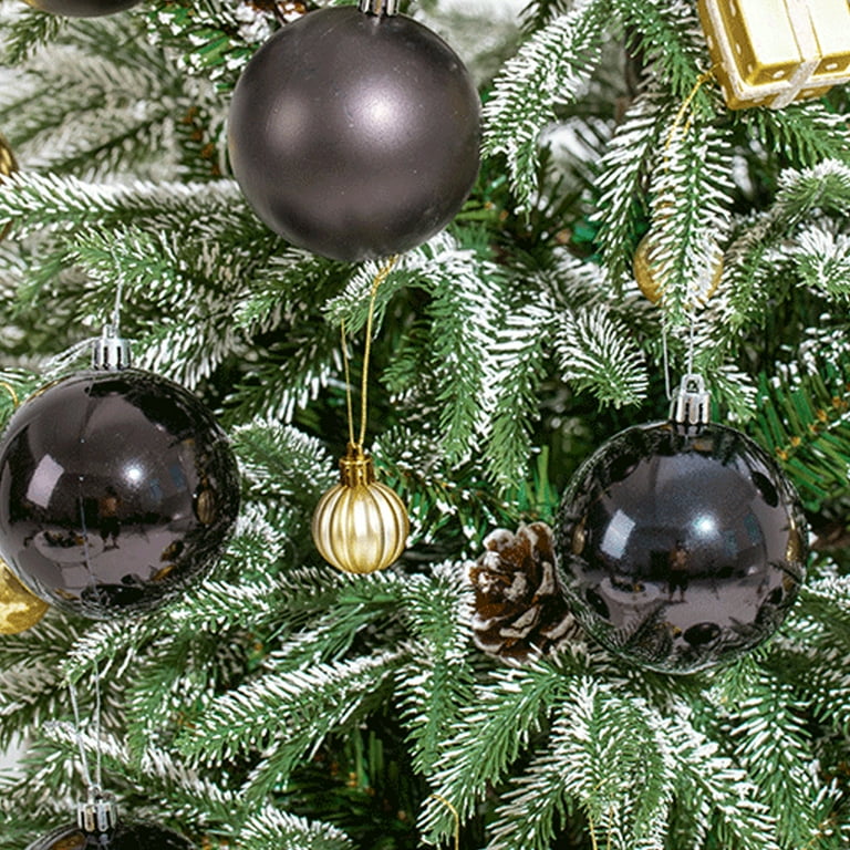 Happy Date 6Pcs/Set Black Christmas Balls Christmas Tree Decoration  Ornaments for Xmas Tree Halloween Wreath Garland Decor Ornaments