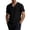 Black, variant on Linen Cotton T Shirts For Men Summer V Neck Short Sleeve Casual Resort Vacation Ready Daily Wardrobe Street Style Relaxed Chic Travel Beach Brunch