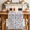 thumbnail image 2 of Table Runner 120 Inches Long for Kitchen Dining, Independence Day Dresser Scarf Farmhouse, Dining Table Decorations for Wedding/Parties, 4th of July Red Blue Stripes Star Leaves 13 x 120 In, 2 of 8