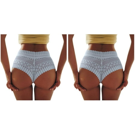 Wijhcboe 2 Pack Lace Long Lace Robes for Women Lingerie Panties Women Panties High Sexy Petite Lingerie Waist Plus Size Female Sexy Underwear Lift Lingerie Seamless Briefs Underpants Breech Sex