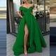thumbnail image 4 of Vestidos de novia Prolriy para mujer, largos hasta el suelo, de gasa, estilo cóctel, estilo francés, retro, de verano, corte bajo, escote en V, corte de boda, lisos, 2024, verde, XXL, 4 of 4