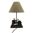 thumbnail image 3 of Red Antique Finish Vintage Farm Tractor Table Lamp w/Burlap Fabric Shade 20 In., 3 of 4