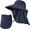 Navy Blue, variant on Fisherman Hat with Detachable Face Cover for Safari,Adventure-Ready Wide Brim Hat - UPF 50+for Fishing & Hiking