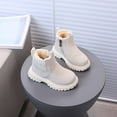 thumbnail image 5 of MEZZALL Kids Winter Girls Boots Soft Sole Fashionable English Style Children Booties Ideal Casual Outdoor Solid Color Activities Relaxed Fit Shoes, 5 of 7
