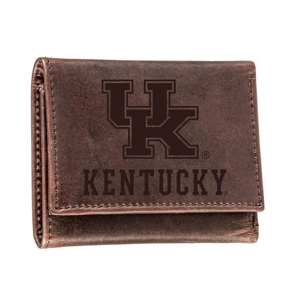 Brown Kentucky Wildcats Leather Tri-Fold Wallet