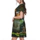 thumbnail image 2 of Disketp Intellectual Frog Pond para Vestido de Manga Corta para Mujeres, Vestidos de Verano para Mujeres, Casual y Holgado para la Playa, 2 of 6