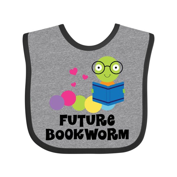 Inktastic Future Bookworm Boys or Girls Baby Bib