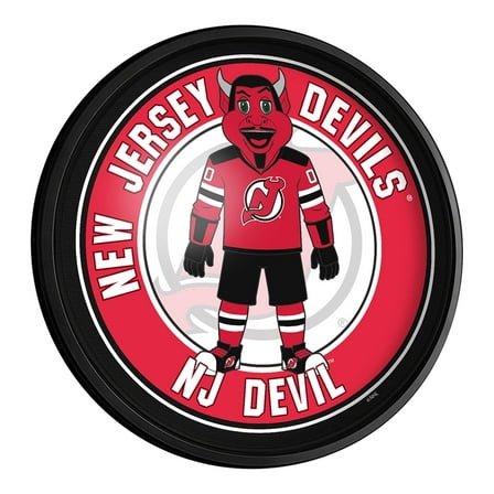 New Jersey Devils Mascot 18'' Round Slimline Illuminated Wall Sign
