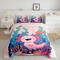 thumbnail image 2 of Manfei Kids Children Cartoon Axolotl Bedding Comforter Set 2pcs,Kawaii Animal Twin Comforter Sets Microfiber,Underwater World Breathable Bedding Set,Super Cozy Room Decor,Reversible, 2 of 8