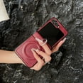 thumbnail image 2 of Designed for Samsung Galaxy Z Flip 5 Magnetic Phone Case,360°Rotatable Finger Ring Kickstand,Compatible with Mag-safe,PU Leather Shockproof Durable Anti-Scratch Phone Case,Red, 2 of 17