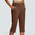 thumbnail image 1 of MKLEKYY Leggings de mujer de vestir para mujer, pantalones capri de entrenamiento casuales de yoga elásticos, leggings de cintura alta, pantalones rectos cortos, 1 of 5