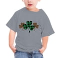 thumbnail image 4 of piuwrlz Short Tops Sleeve Shirts for Girls Printed Round Neck Tops Shirt Undershirts Gray Size 4 Years, 4 of 4