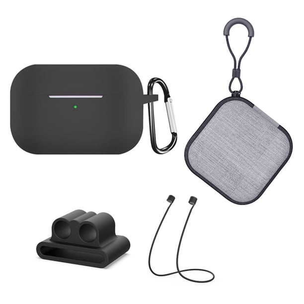 Juego de caja de almacenamiento de estuche a prueba de golpes con mosquetón 5 en 1 Reemplazo para Airpods Pro 3 Kit de funda para auriculares Bluetooth, Negro Speravity EL2381-01B