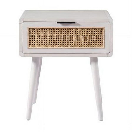 Cambria End Table, Zebrano Whitewash & Natural Cane