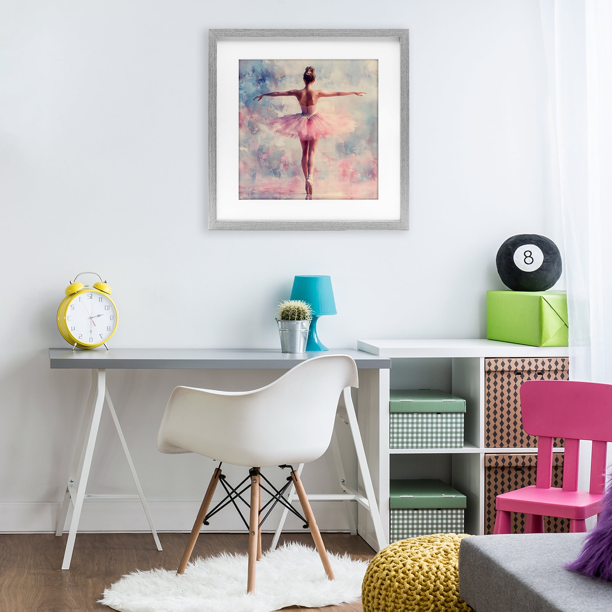 Stupell Industries Elegant Ballet Dancer in Motion Gray Framed Print Under Glass, design by Creative Studio