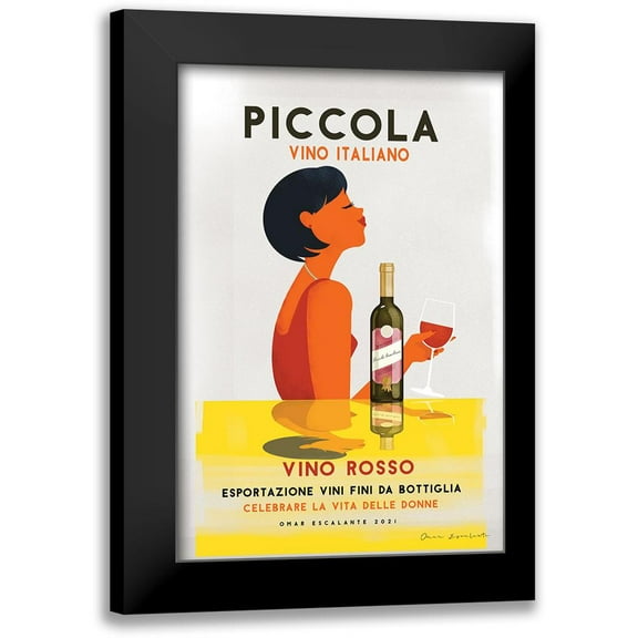 Escalante, Omar 11x14 Black Modern Framed Museum Art Print Titled - Vino Rosso I
