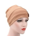 thumbnail image 4 of SPRING PARK Women's Elegant Double Rose Flowers Solid Color Muslim Beanie Cap Snood Cancer Hat for Chemo Hair Loss, 4 of 4