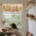 thumbnail image 2 of Orange Fall Pumpkin Kitchen Curtain Valances for Windows Farmhouse Short Curtains, Thanksgiving Sunflowers Leaves Check Rod Pocket Valance Curtain for Bedroom Cafe Living Room 54"x18", 2 of 6