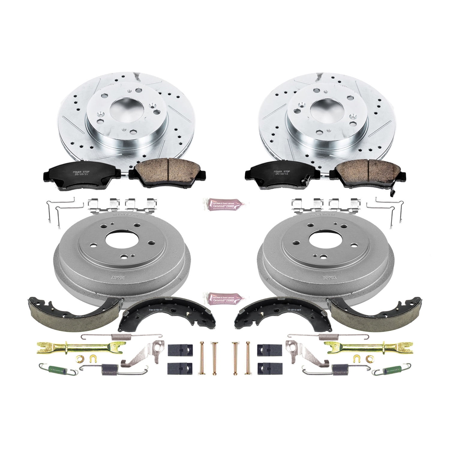 Power Stop Front and Rear Z23 Evolution Brake Drum Kit K15112DK