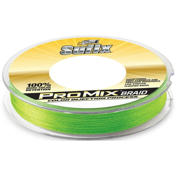 Sufix ProMix Braided Fishing Line 15lb 150yd Neon Lime