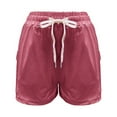 thumbnail image 3 of Diufon Yoga Short Pant for Women Stretch Drawstring Waisted Sport Shorts Summer Athletic Gym Trouser (Large, Red), 3 of 7