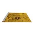 thumbnail image 2 of Ahgly Company Machine Washable Indoor Square Oriental Yellow Industrial Area Rugs, 4' Square, 2 of 4