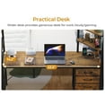 thumbnail image 5 of Afuhokles Twin Over Full Bunk Bed with Desk, Bunk Beds with Charging Station and Led Lights, Storage Drawers and Shelves, Brown, 5 of 8