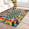 thumbnail image 2 of Geometric Boho Area Rug 6x9,Rugs for Bedroom Living Room, Modern Geometric Area Rug, Geometric Tribal Rug, Large Fluffy Area Rug for Living Room Bedroom Balcony Indoor Carpets Decorations Easy Clean, 2 of 7