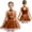 Brown, variant on TiaoBug Christmas Gingerbread Costume for Kids Girls Cookie Role Play Velvet Tutu Dress Dancewear Green 12