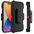 thumbnail image 2 of Apple iPhone 14, 14 Pro, 14 Plus, 14 Pro Max Case, Heavy Duty Rugged Defender Case with [Belt Clip Holster] [Built in Screen Protecotr], Shockproof Full Body Protection Kickstand Cover, Orange, 2 of 8