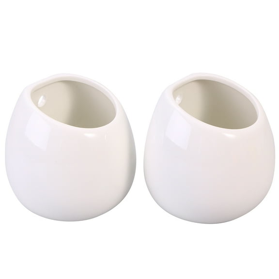 2 Pcs Wall Hanging Plant Pot Wicker Plant Basket Hanging Planter White