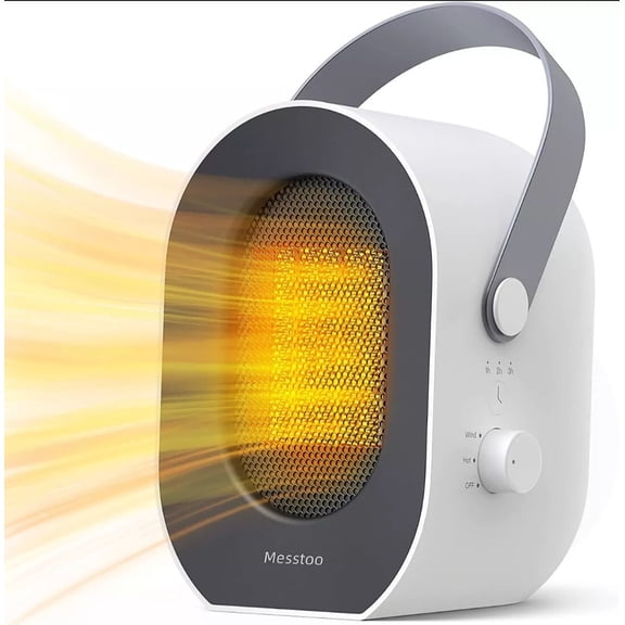 Electric Space Heater Small Ceramic Fan Room Adjustable Thermostat Portable*F506