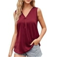 thumbnail image 1 of Timegard Womens Tank Tops Ruched Solid Color Loose Sleeveless Tops Casual Comfy Lightweight Tee Shirts, 1 of 6