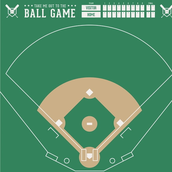 American Crafts Everyday Single-Sided Cardstock 12"X12"-Baseball Field