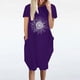 thumbnail image 1 of Puntoco Vestido De Manga Corta Con Cuello En V, Vestido Casual Suelto Con Estampado De Girasol Para Mujer, Color Morado Xxl, 1 of 5