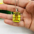 thumbnail image 5 of Solid 925 Sterling Silver Necklace For Women, Genuine Prong Lemon Quartz Yellow Gemstone Unique Handcrafted Necklace For Her, 5 of 5