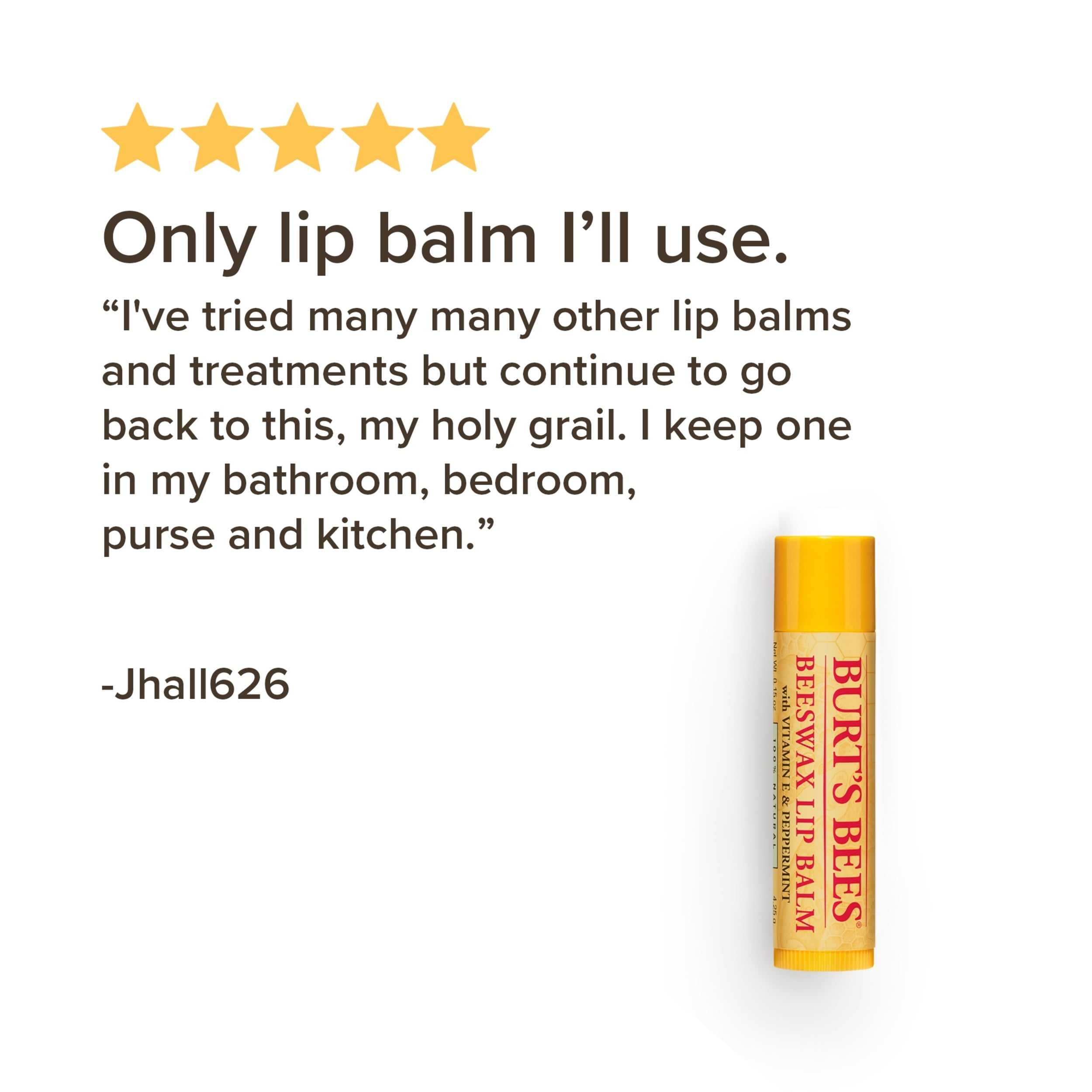 Burt's Bees 100% Natural Moisturizing Lip Balm with Beeswax, Vitamin E &  Peppermint Oil, 3 Count 