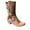 Brown, variant on Womens Cowboy Boots Western Cowgirl Mid Calf Boots Comfortable Retro Pull On Zip Up Pointed Toe Wide Calf Long Tall Block Chunky Heel Boots