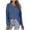 Blue, variant on VEKDONE Plus Size Waffle Shirts for Women 2025 Clearance Sales Long Sleeve V-neck Tunics Tops Solid Color Loose Fit Outwear Fall Lightweight Soft Pullover Blouse